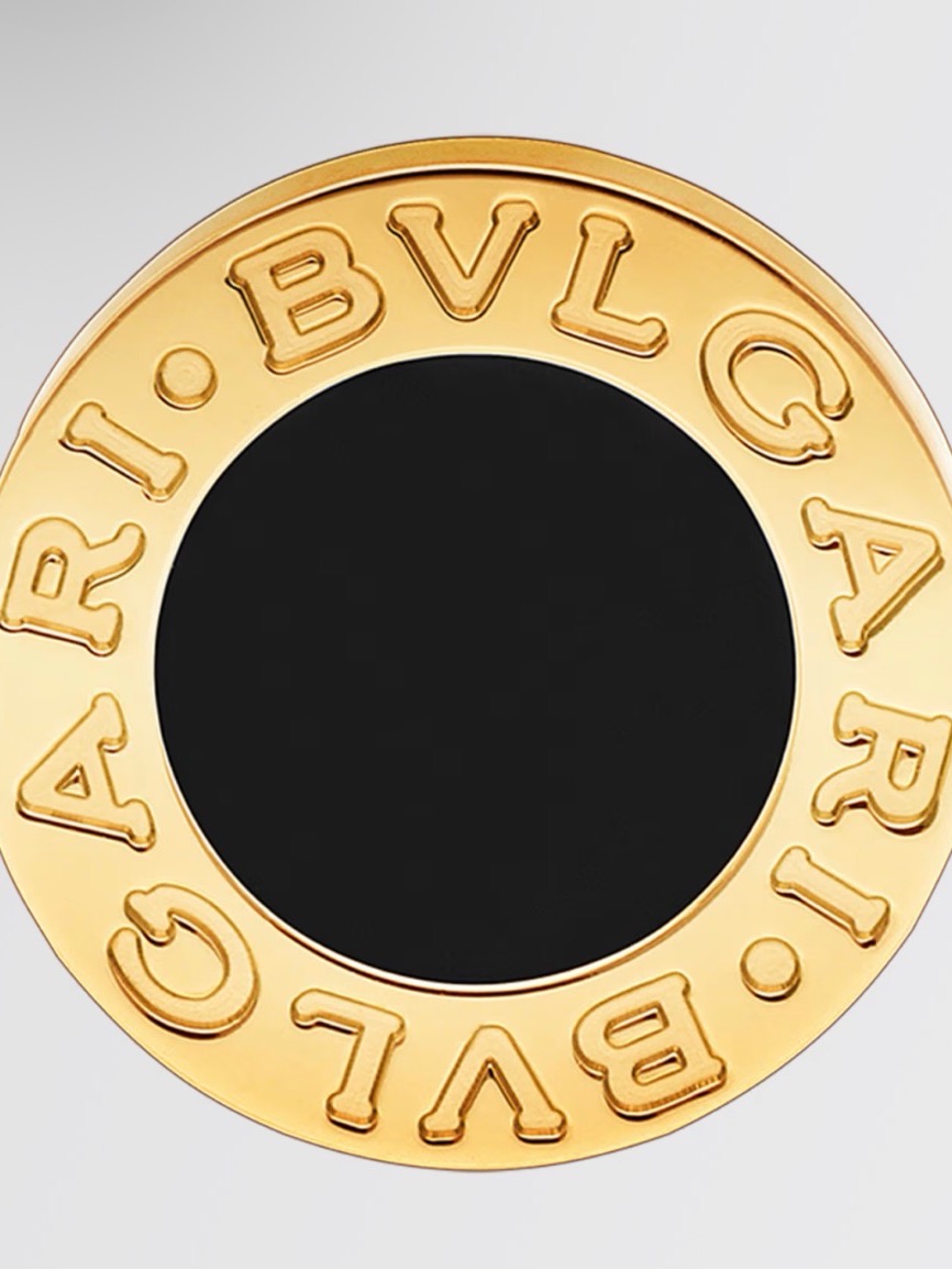 Bvlgari Gold-Tone Black Onyx Single Round Earring